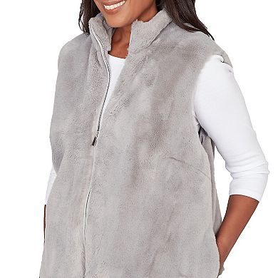 Women's Alfred Dunner Faux Fur Zip Front Vest