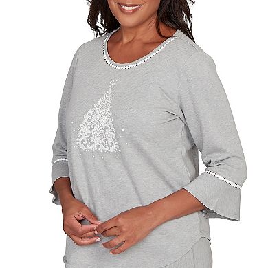Women's Alfred Dunner Christmas Tree Embellished Knit Top