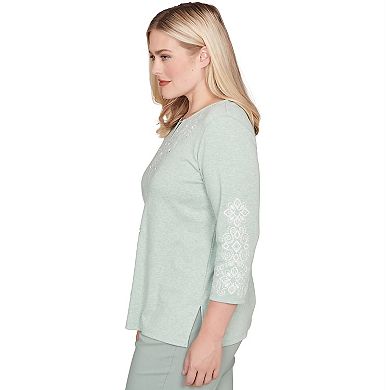 Women's Alfred Dunner Classic Fit Soft Embroidered Pattern Top