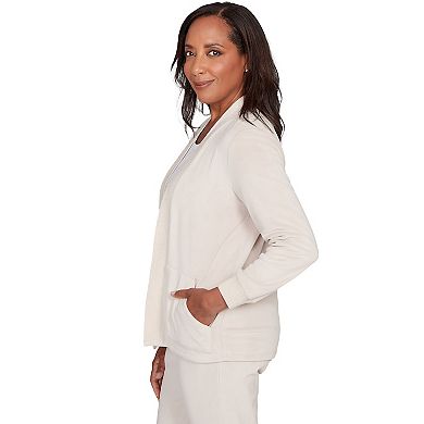 Women's Alfred Dunner Open Front Rib Trim Cardigan