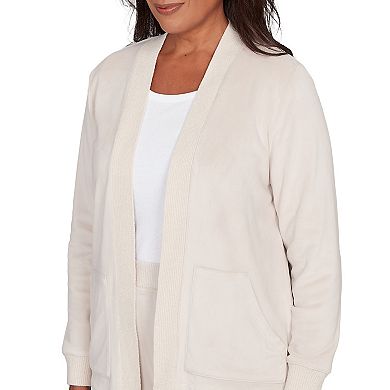 Women's Alfred Dunner Open Front Rib Trim Cardigan