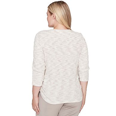 Women's Alfred Dunner Space Dye Knit Top with Necklace