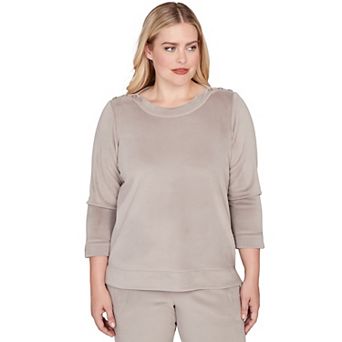 Women's Alfred Dunner Luxe Shoulder Button Top