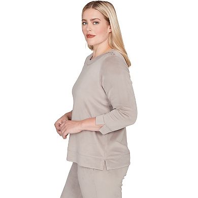 Women's Alfred Dunner Luxe Shoulder Button Top