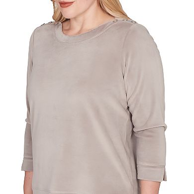 Women's Alfred Dunner Luxe Shoulder Button Top