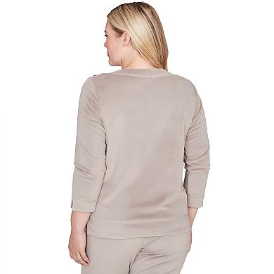 Women's Alfred Dunner Luxe Shoulder Button Top