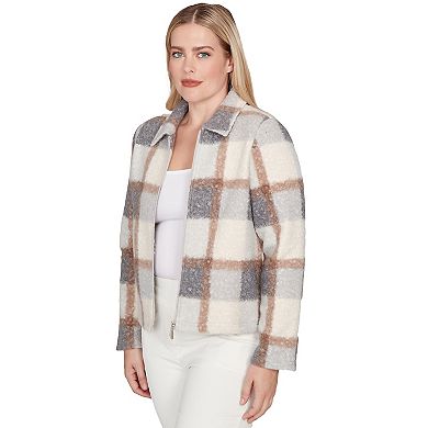 Women's Alfred Dunner Plaid Knit Boucle Jacket