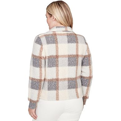 Women's Alfred Dunner Plaid Knit Boucle Jacket
