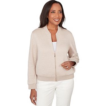 Women's Alfred Dunner Medallion Quilted Bomber Jacket
