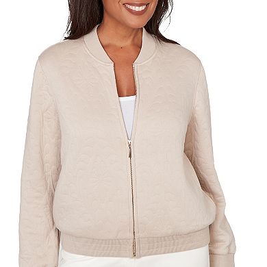 Women's Alfred Dunner Medallion Quilted Bomber Jacket
