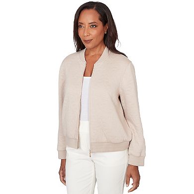 Women's Alfred Dunner Medallion Quilted Bomber Jacket