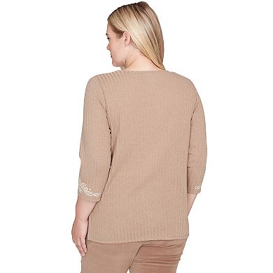 Women's Alfred Dunner Embroidered Medallion Center Knit Top