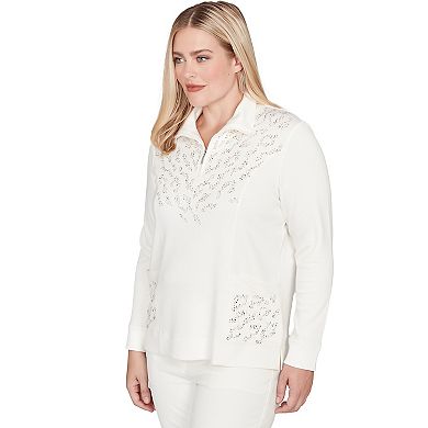 Women's Alfred Dunner Metallic Studded Animal Pattern Knit Top