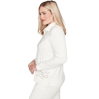 Women's Alfred Dunner Metallic Studded Animal Pattern Knit Top