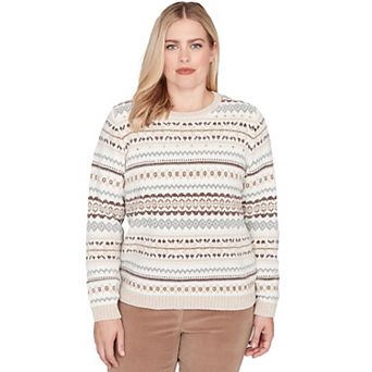 Women's Alfred Dunner Geometric Biadere Striped Chenille Sweater