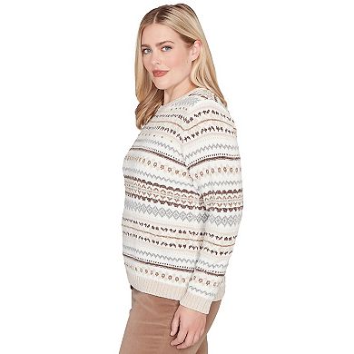Women's Alfred Dunner Geometric Biadere Striped Chenille Sweater