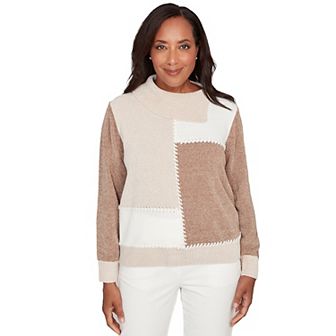 Women's Alfred Dunner Colorblock Sweater with Mock Neck