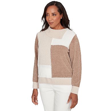 Women's Alfred Dunner Colorblock Sweater with Mock Neck