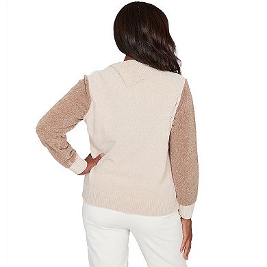 Women's Alfred Dunner Colorblock Sweater with Mock Neck