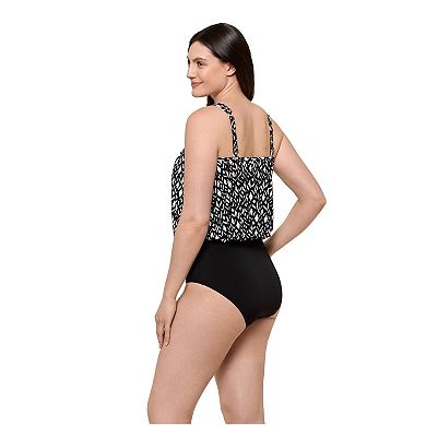 Women's Bal Harbour Blouson Fauxkini Abstract Swimdress
