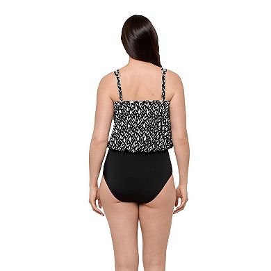 Women's Bal Harbour Blouson Fauxkini Abstract Swimdress