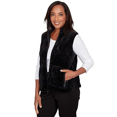 Women's Alfred Dunner Plush Fleece Lined Mock Neck Vest