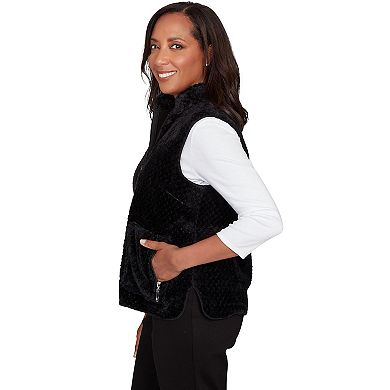 Women's Alfred Dunner Plush Fleece Lined Mock Neck Vest