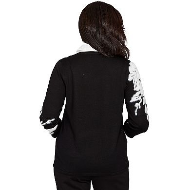 Women's Alfred Dunner Dramatic Floral Two-in-One Sweater