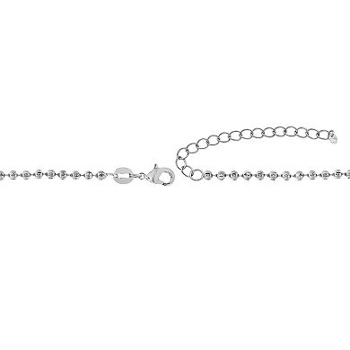 PRIMROSE Silver-Plated Textured Beaded Chain Necklace