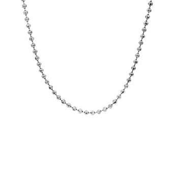 PRIMROSE Silver-Plated Textured Beaded Chain Necklace