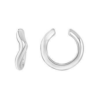 PRIMROSE Silver-Tone Twist Nickel Free Ear Cuff Duo Set