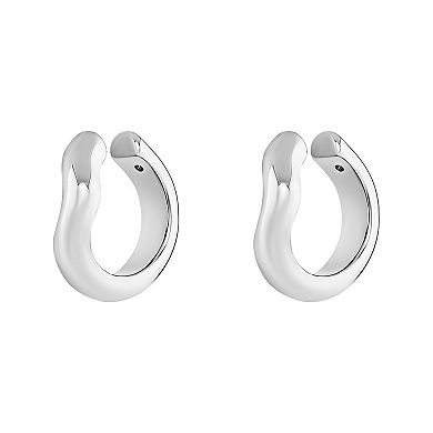 PRIMROSE Silver-Tone Twist Nickel Free Ear Cuff Duo Set
