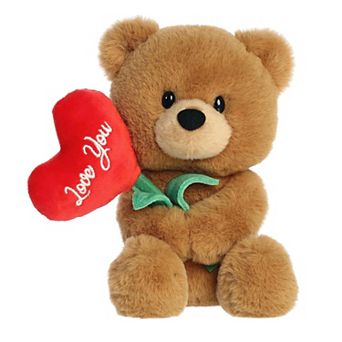 Aurora Small Caramel Heartwarming Stuffed Animal 8" Blossoming Love Bear Valentine