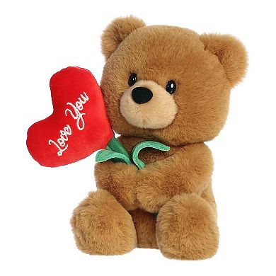 Aurora Small Caramel Heartwarming Stuffed Animal 8" Blossoming Love Bear Valentine