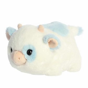 Aurora Medium Blue Adorable Stuffed Animal 10" Bonnie Blueberry Cow Spudsters