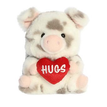 Aurora Mini Gray Playful Stuffed Animal 5" Hugs Spotted Pig Rolly Pet