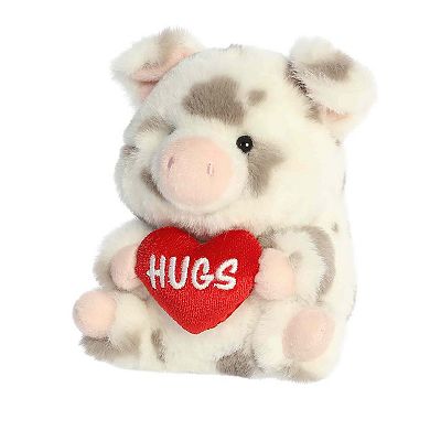 Aurora Mini Gray Playful Stuffed Animal 5" Hugs Spotted Pig Rolly Pet