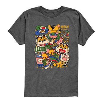 Boys 8-20 KPop Streetwear Kawaii Graphic Tee