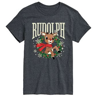Men's Rudolph The Red-Nosed Reindeer Wreath Graphic Tee