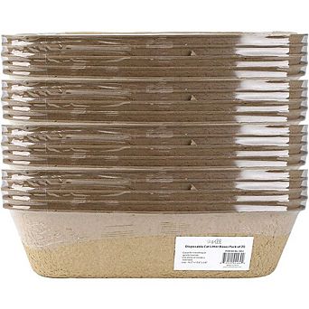 Midlee Disposable Cat Litter Boxes - Set Of 20- Travel Kitty Tray