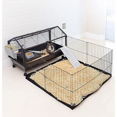 Midlee Small Animal Guinea Pig House And Habitat Canvas Bottom Water Bottle Feeder With Playpen