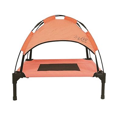 Midlee Salmon Dog Cot With Canopy