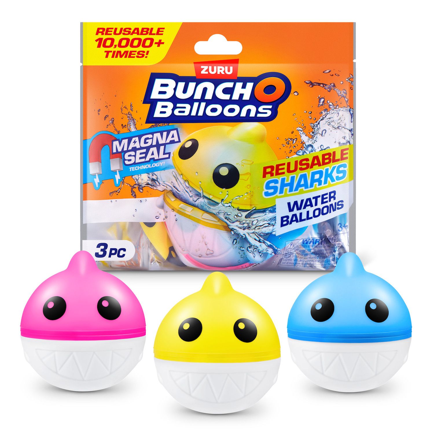 Детские игрушки ZURU Bunch O Balloons Reusable Shark Water Balloons 3 pk
