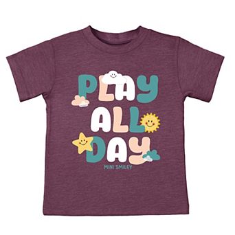 Mini Smiley Play All Day - Toddler Short Sleeve Graphic T-Shirt