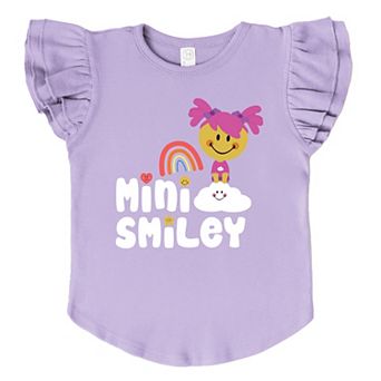 Mini Smiley Rainbow Cloud Aria - Flutter Sleeve Graphic T-Shirt