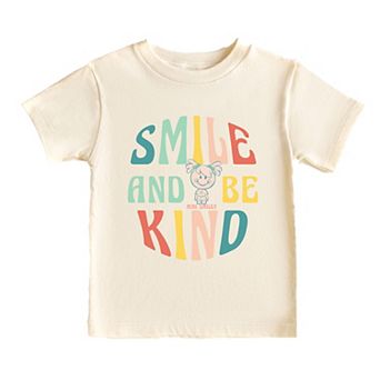 Mini Smiley Smile and Be Kind Aria - Toddler Short Sleeve Graphic T-Shirt