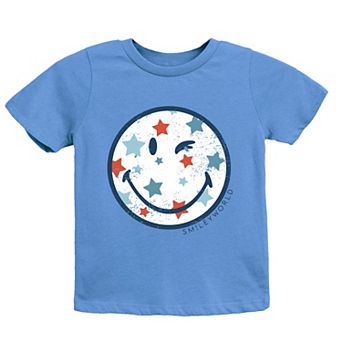 SmileyWorld Patriotic Star Wink - Youth Short Sleeve Graphic T-Shirt