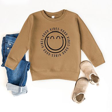 SmileyWorld Good Vibes Outline - Toddler Graphic Sweatshirt