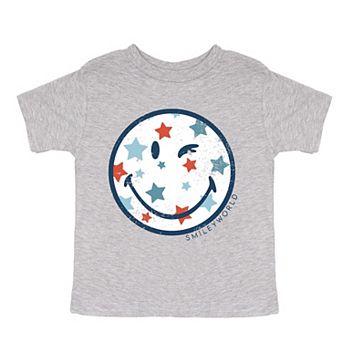 SmileyWorld Patriotic Star Wink - Toddler Short Sleeve Graphic T-Shirt