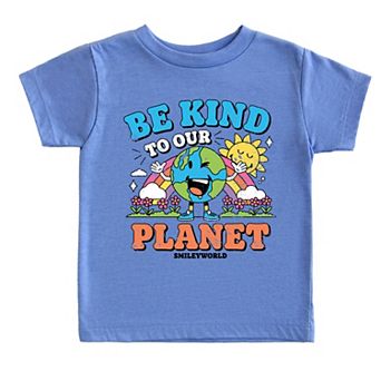 SmileyWorld Be Kind To Our Planet Rainbow - Toddler Short Sleeve Graphic T-Shirt